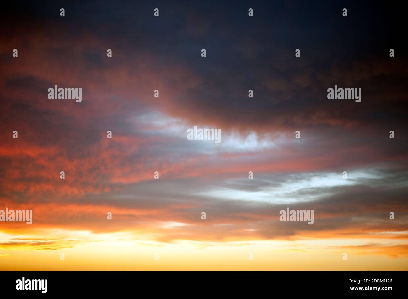 Dramatic sky at sunset Stock Photo
