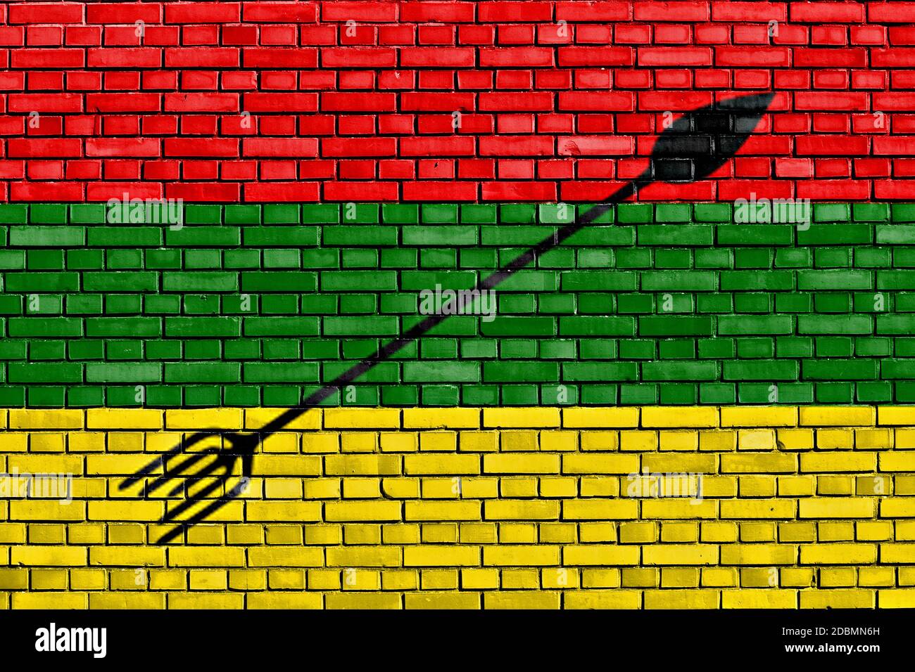 flag of Neiva painted on brick wall Stock Photo