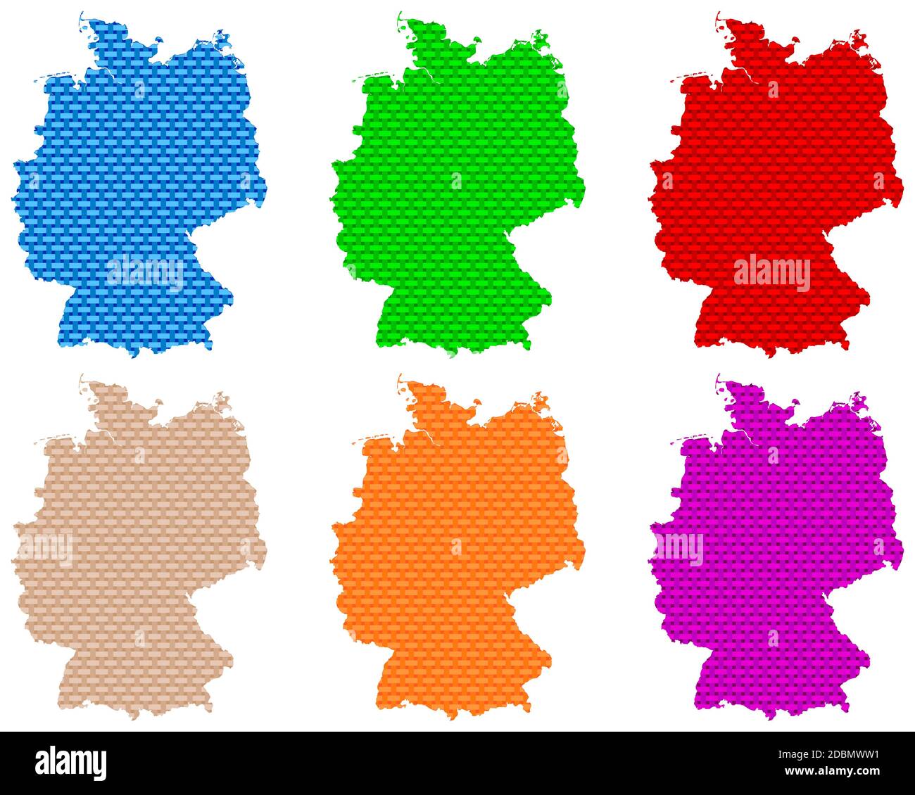 Karten von Deutschland auf grobem Gewebe Stock Photo