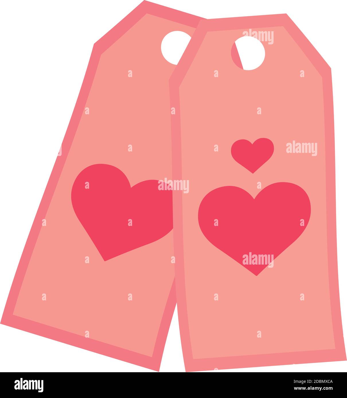 Isolated romantic tickets pink love icon- Vector Stock Vector