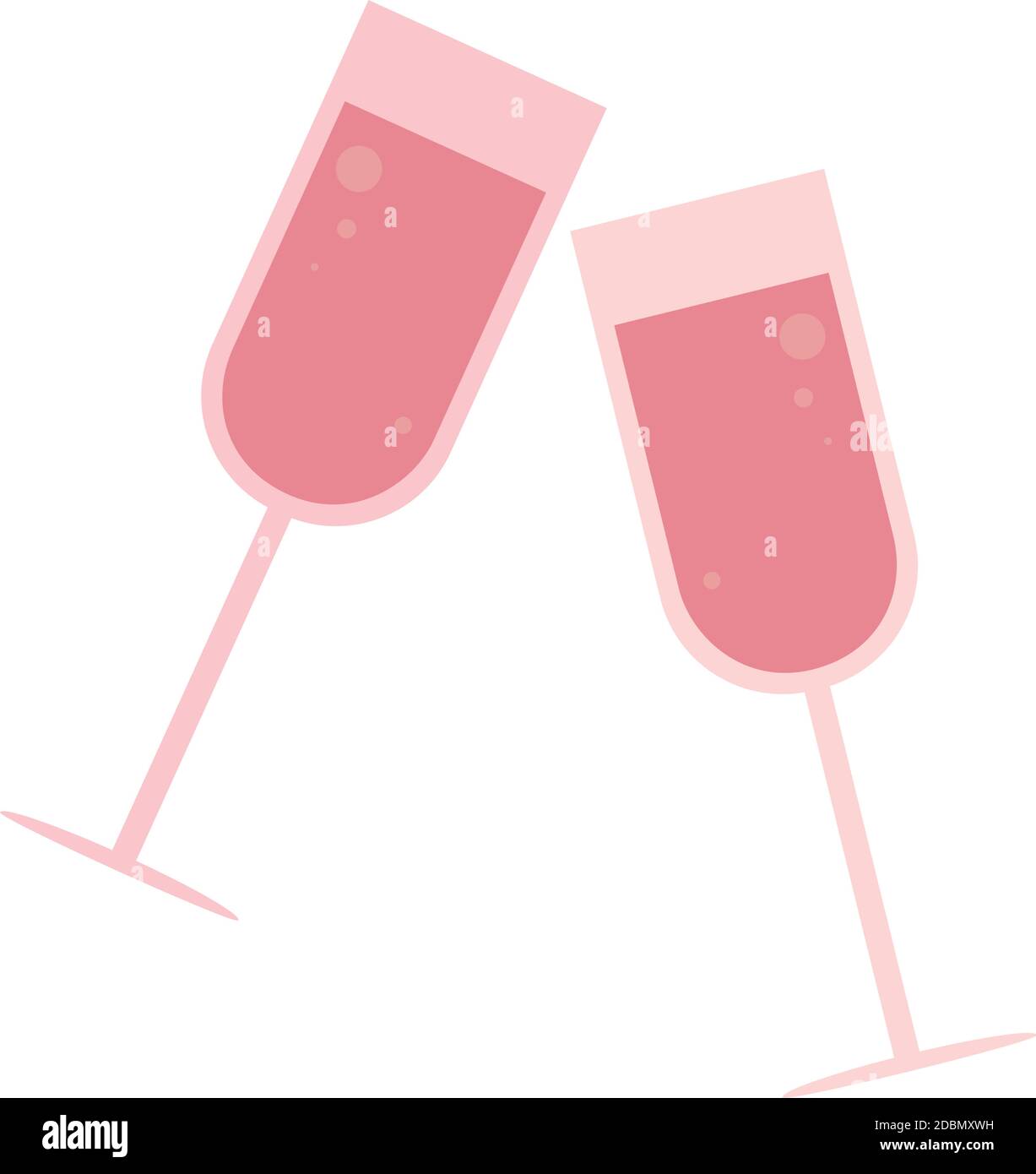 Isolated romantic cups pink love icon- Vector Stock Vector