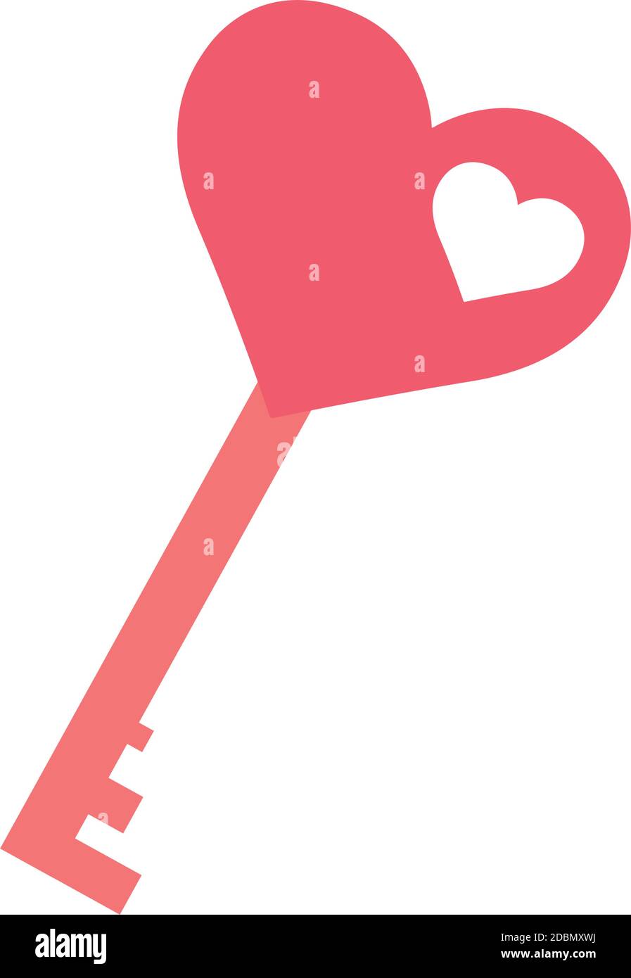 Isolated romantic key pink love icon- Vector Stock Vector