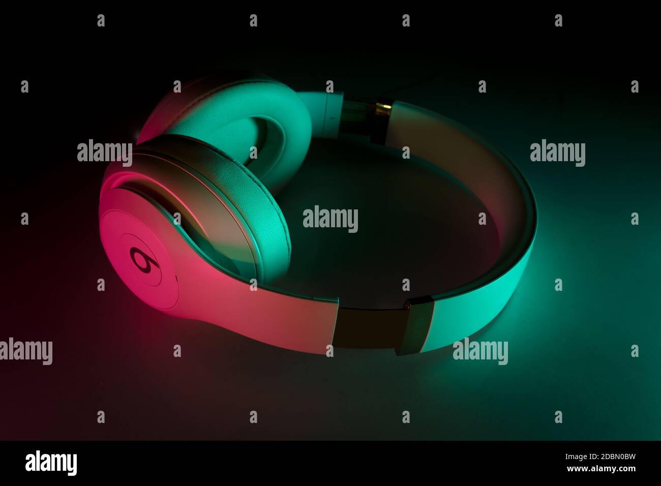 Beats Headphones with RGB lights. Stock Photo