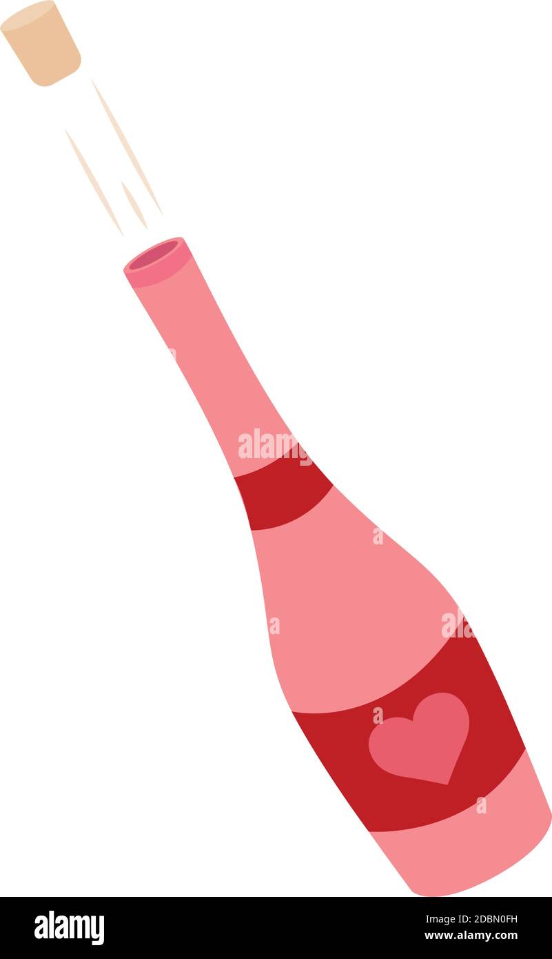 Isolated romantic champagne pink love icon- Vector Stock Vector
