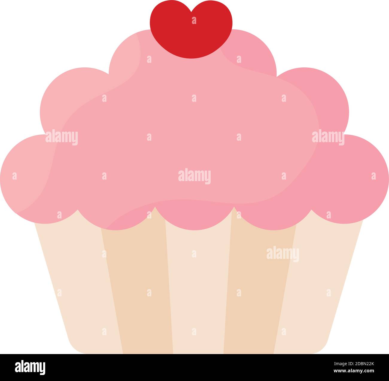 Isolated romantic cupcake red love icon- Vector Stock Vector