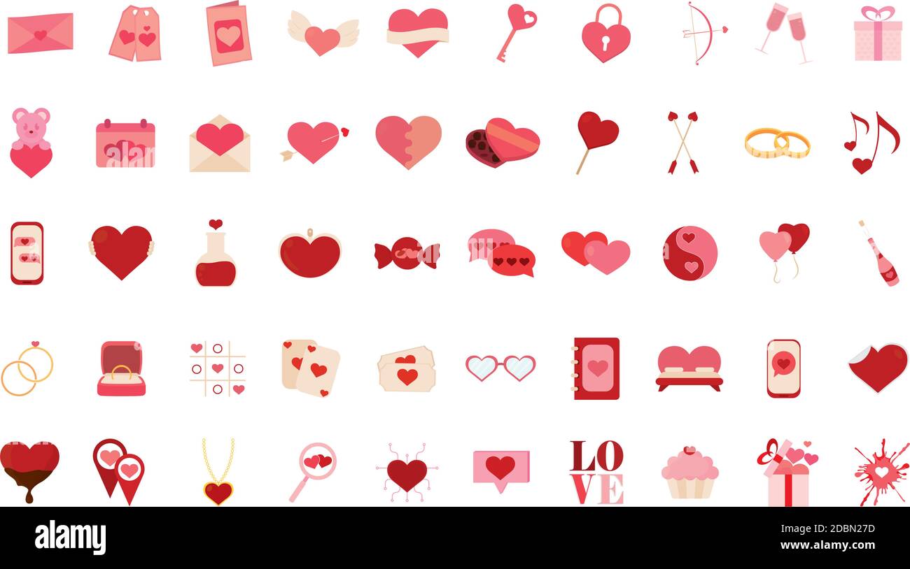 Heart outline icons isolated hi-res stock photography and images - Alamy