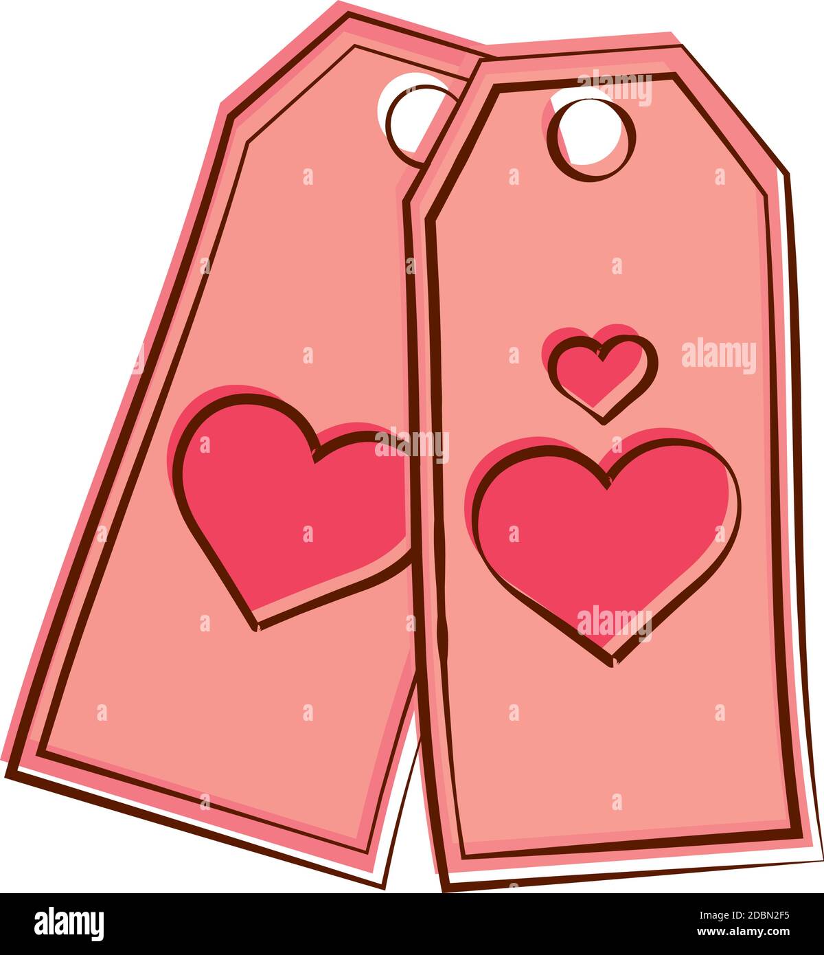 Isolated romantic tickets pink love icon- Vector Stock Vector