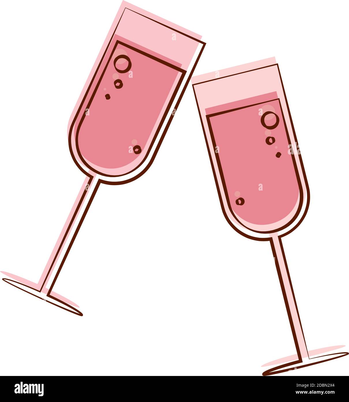 Isolated romantic cups pink love icon- Vector Stock Vector