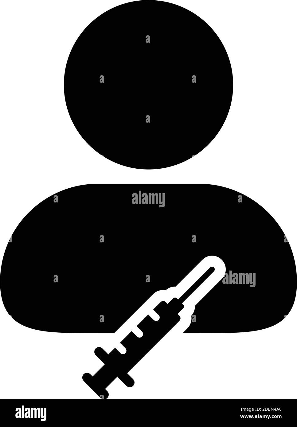 Injection icon vector with vaccine syringe male user person profile ...