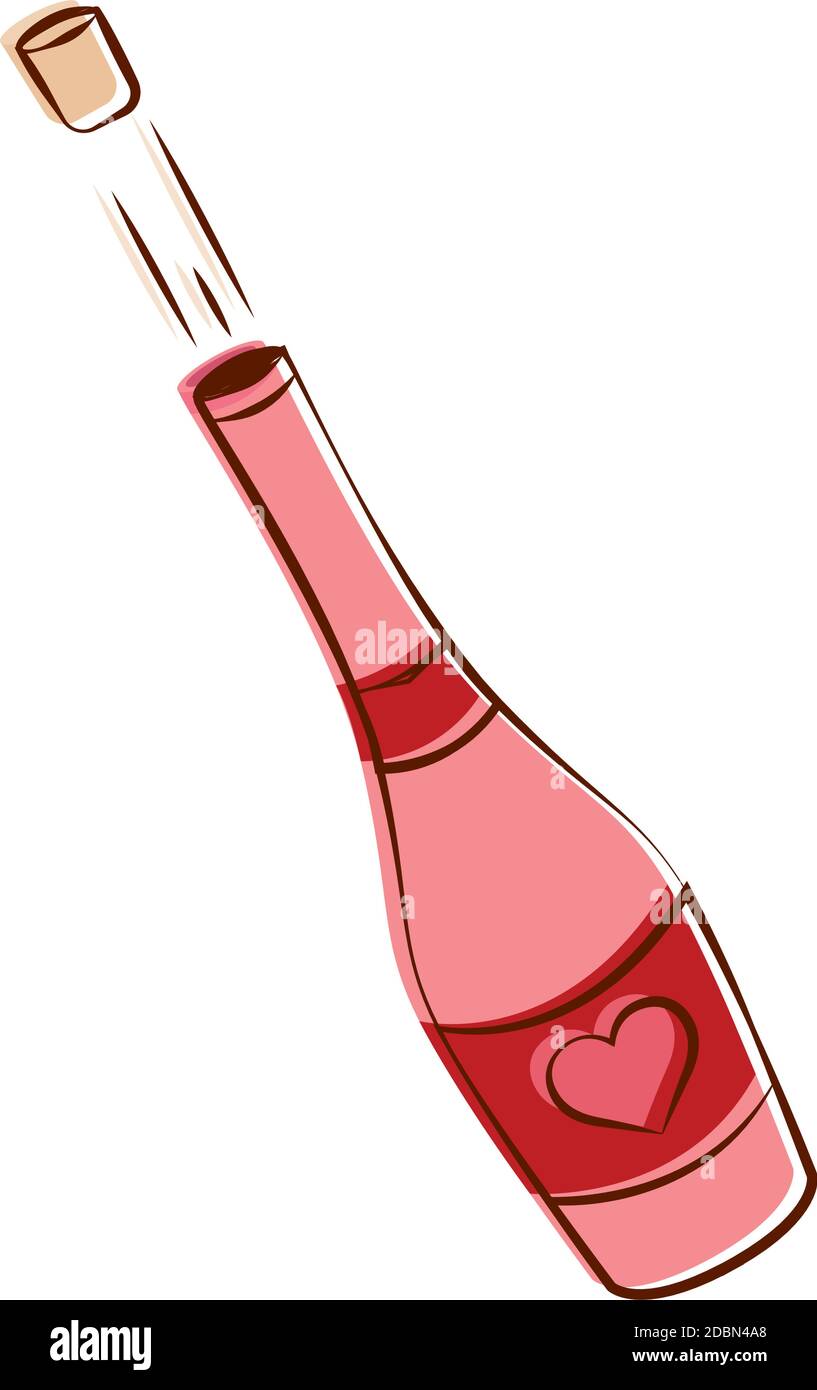 Isolated romantic champagne pink love icon- Vector Stock Vector
