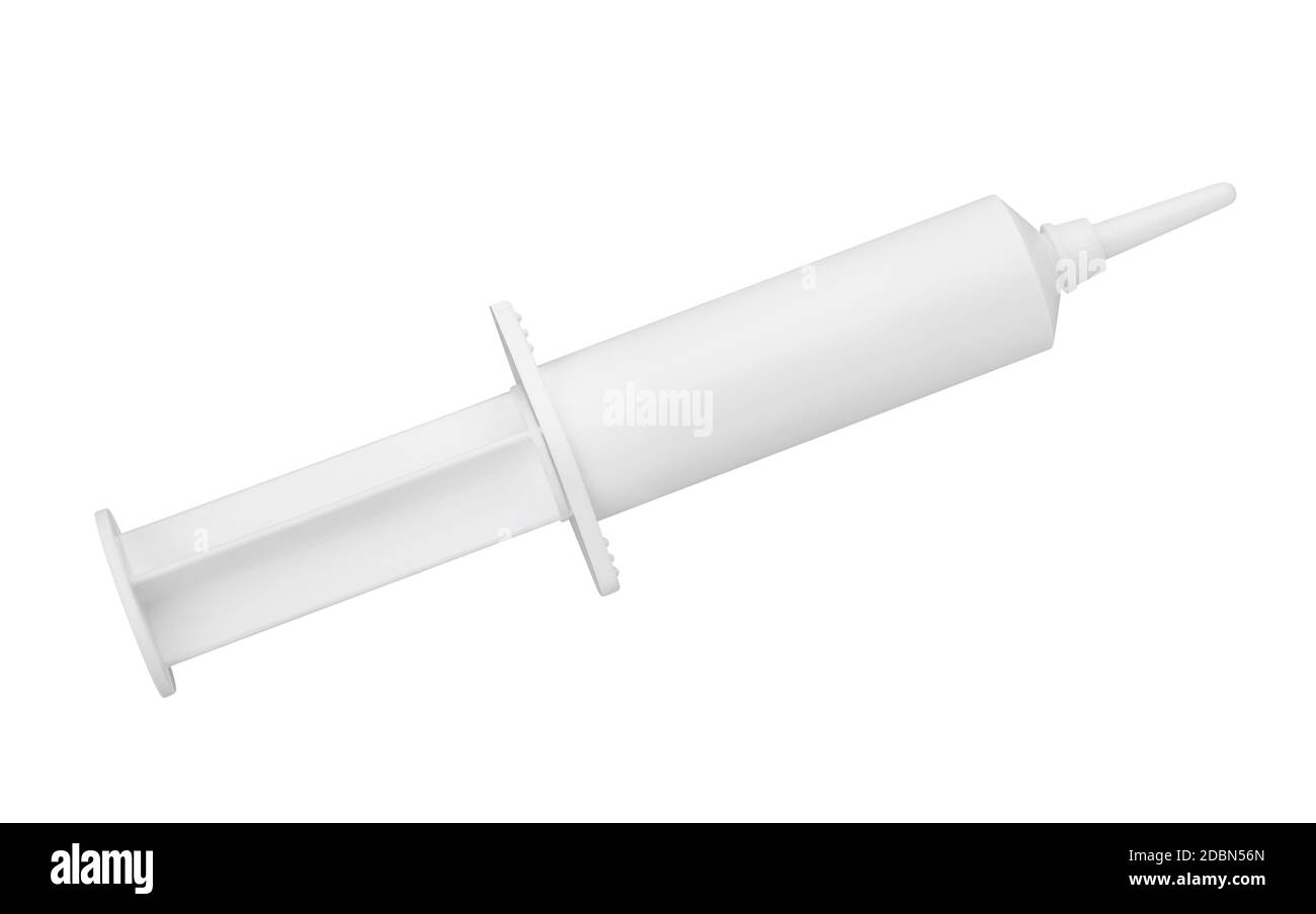 grease syringe path isolated on white Stock Photo Alamy