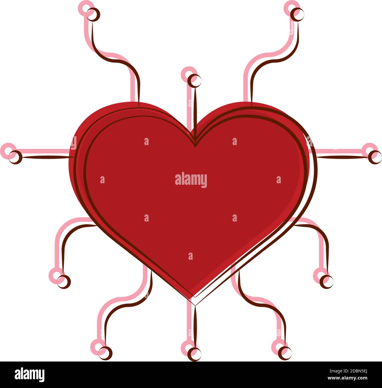 Isolated romantic heart red love icon- Vector Stock Vector Image & Art ...