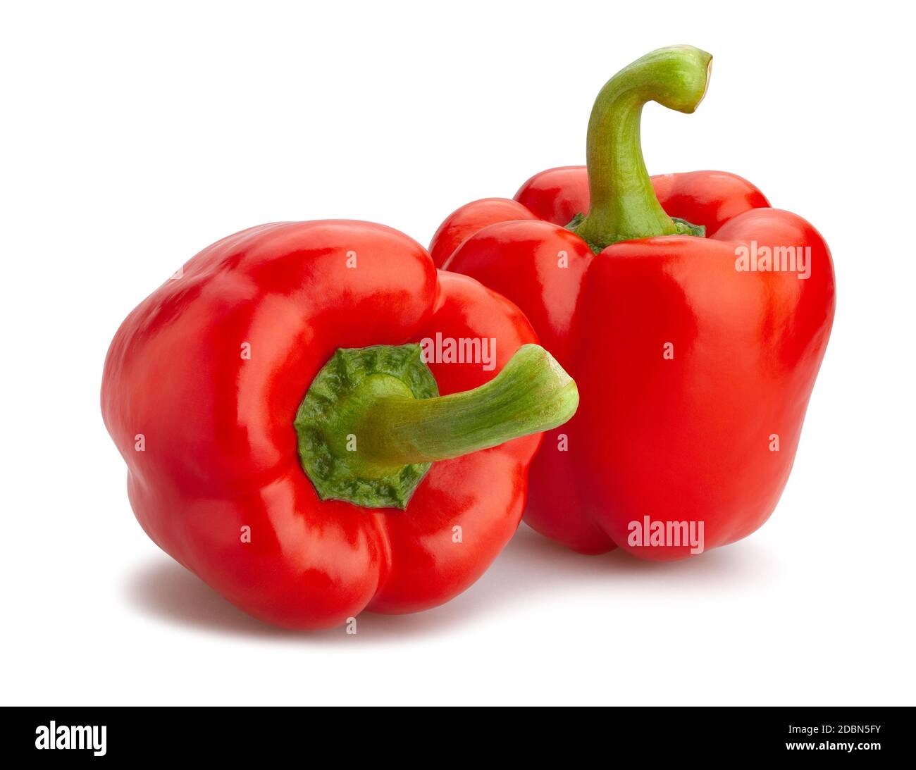 red bell pepper path isolated on white Stock Photo