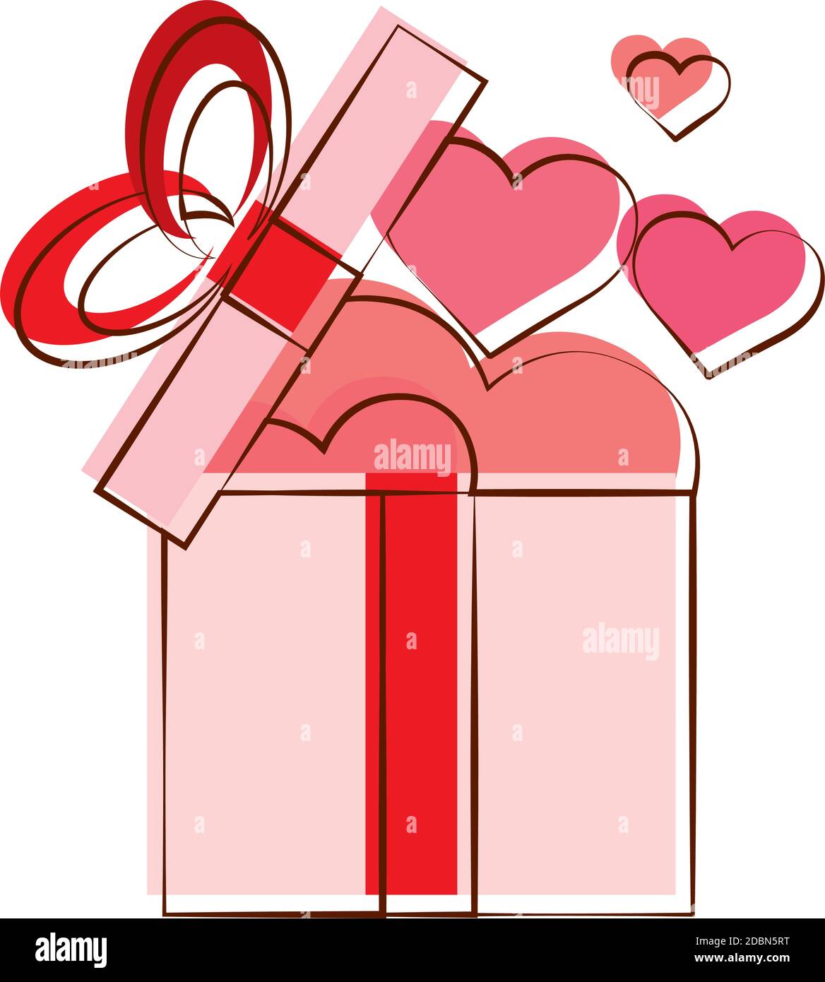 Isolated romantic gift heart red love icon- Vector Stock Vector