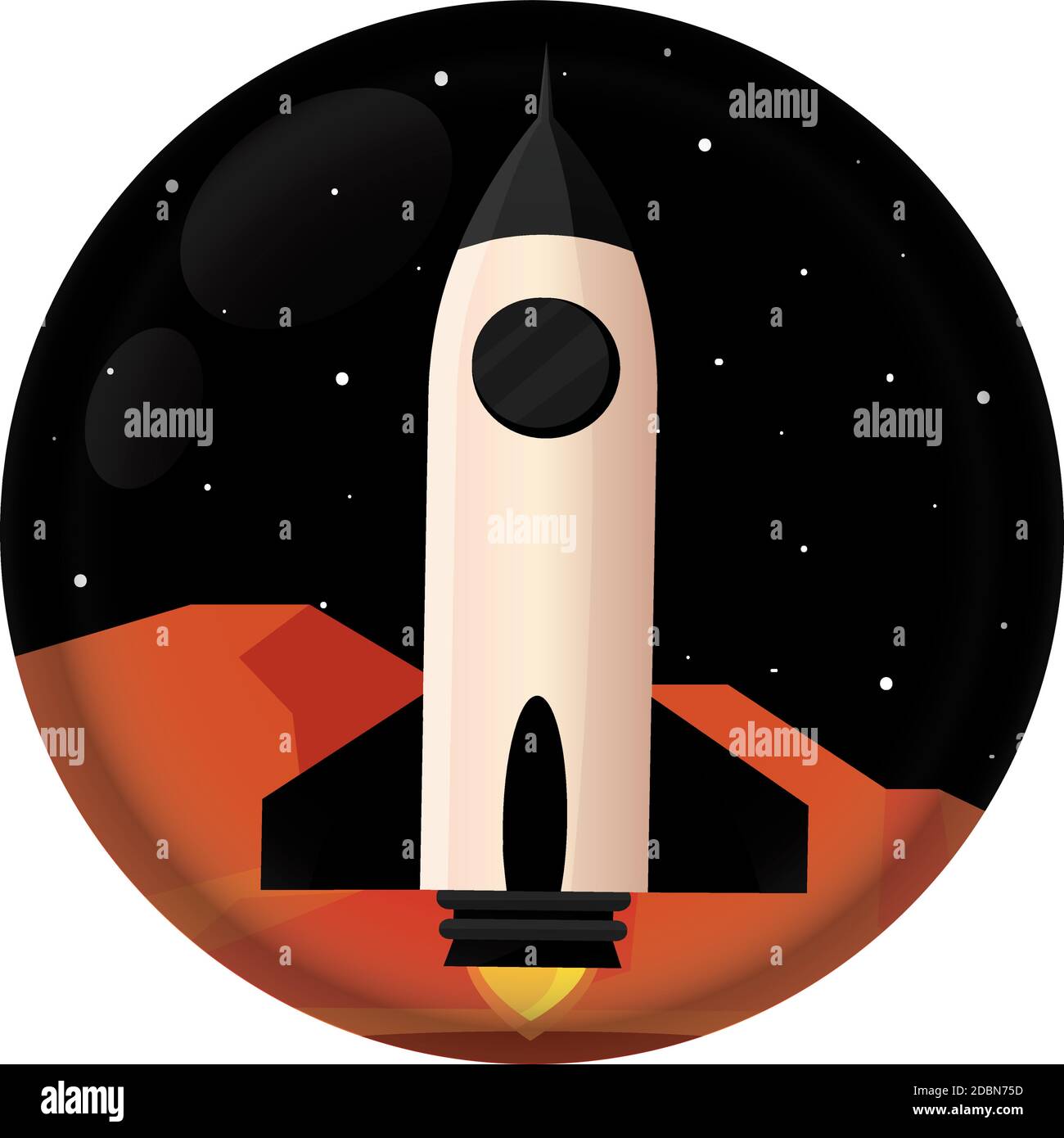 Isolated Space rocket Black logo icon - Vector Stock Vector
