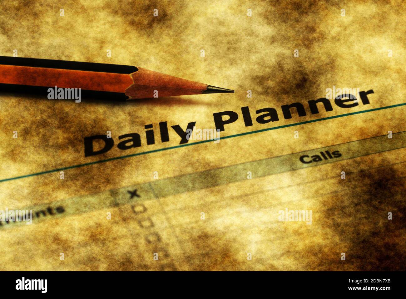 Daily planner grunge concept Stock Photo - Alamy