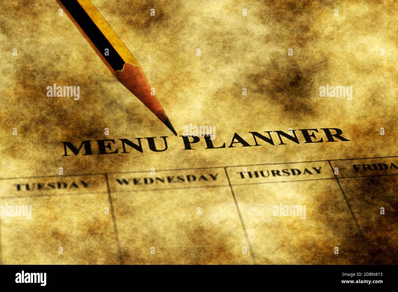 Menu planner grunge concept Stock Photo - Alamy