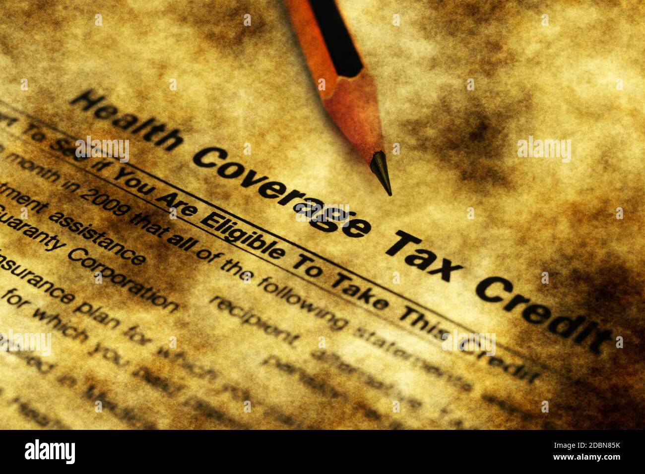 Health Tax Credit Form Grunge Concept Stock Photo Alamy
