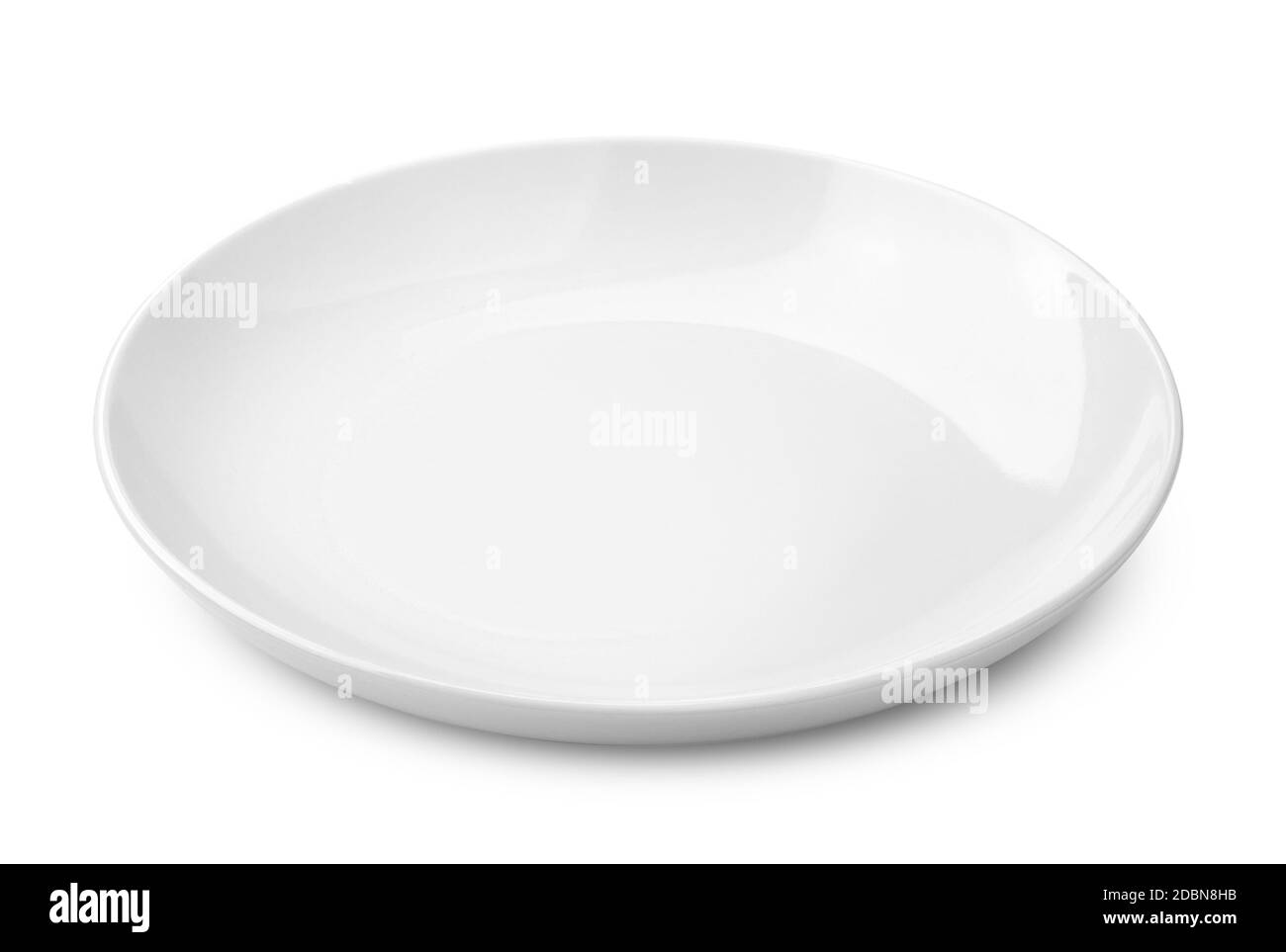 Empty plate, isolated on white background, clipping path, full depth of field Stock Photo