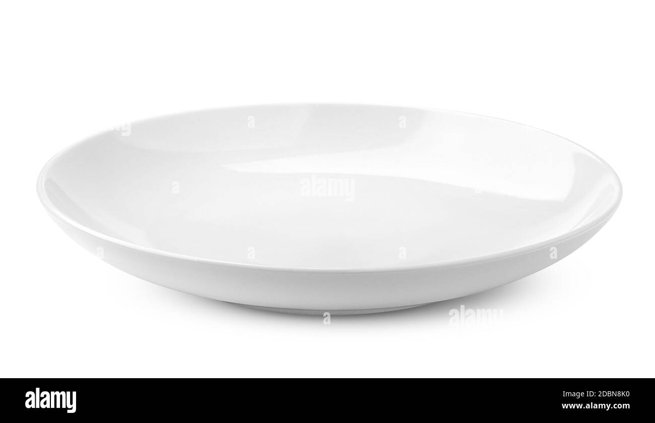 Empty plate, isolated on white background, clipping path, full depth of field Stock Photo