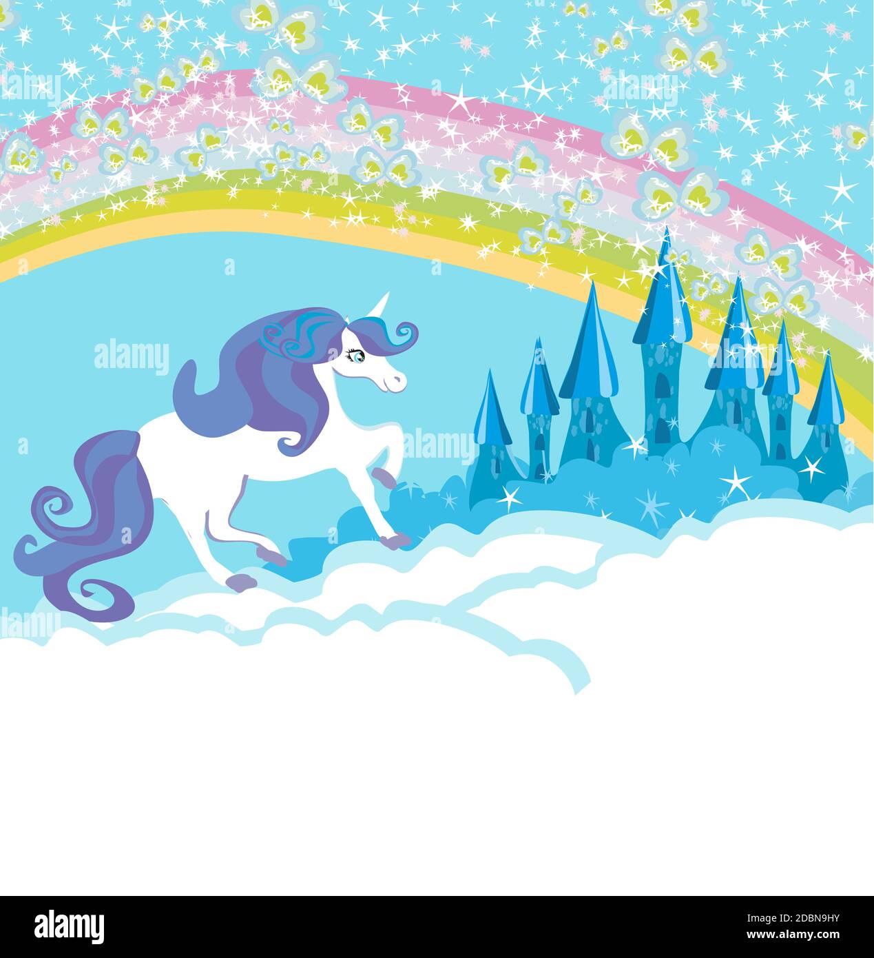 Card with a cute unicorn Stock Photo - Alamy