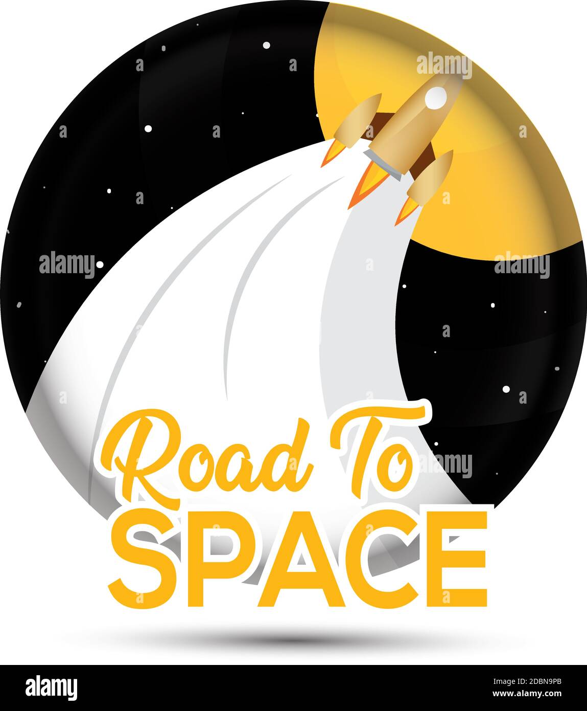 Isolated Space rocket fly logo icon road to space- Vector Stock Vector ...