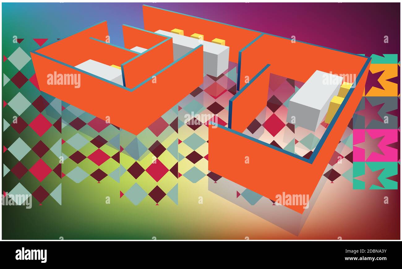 office structure in an abstract surface and color background Stock ...