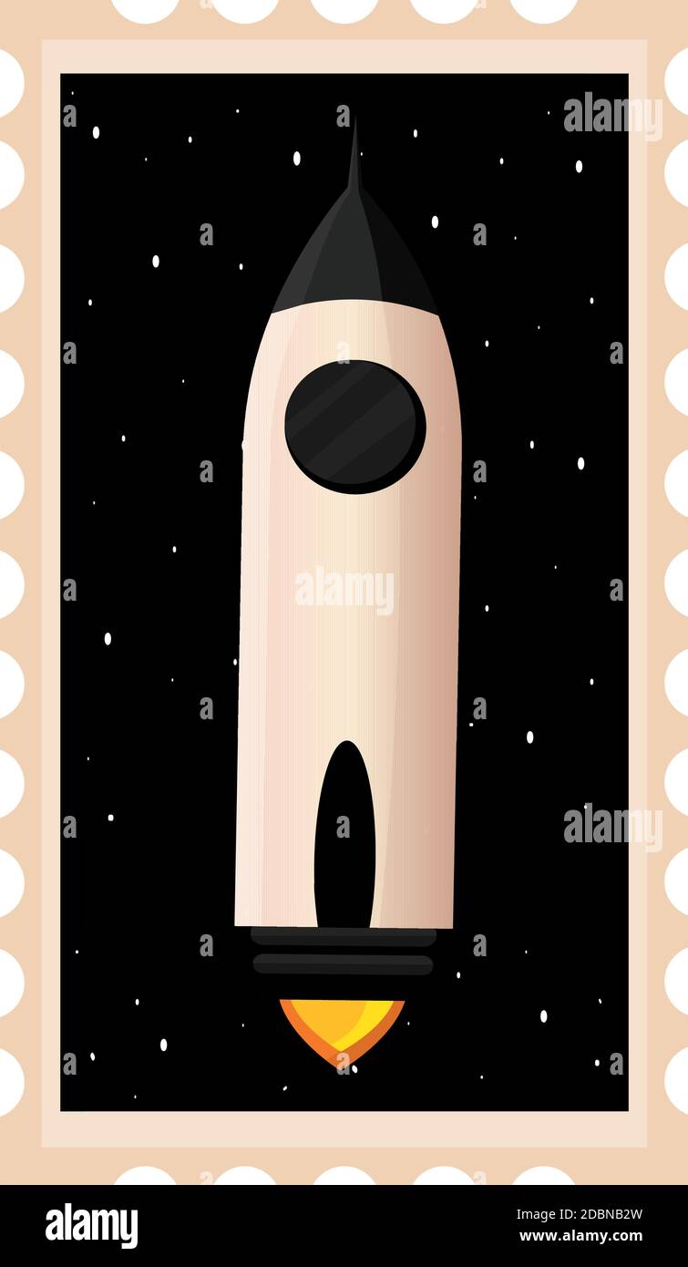 Isolated Space rocket Black picture icon - Vector Stock Vector Image ...