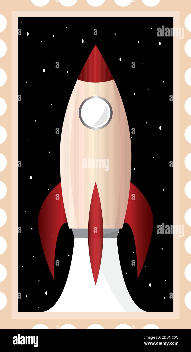 Isolated Space rocket red picture icon - Vector Stock Vector