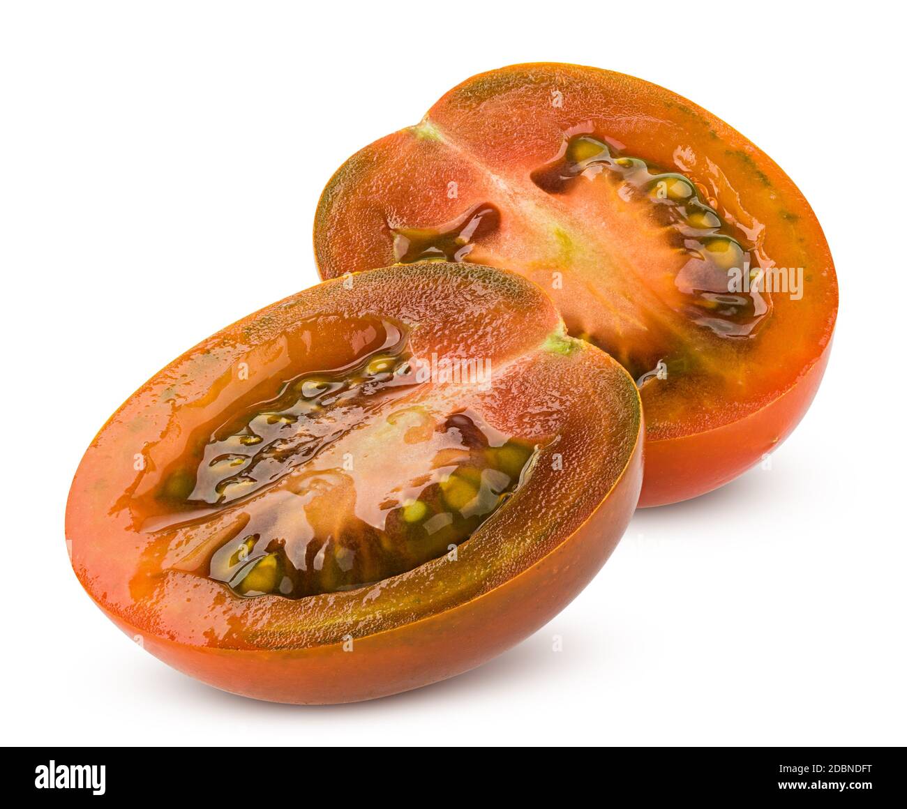 kumato black tomato, cherry, isolated on white background, clipping path, full depth of field Stock Photo