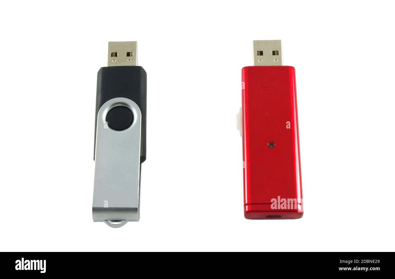 Two styles of memory sticks isolated on white Stock Photo Alamy