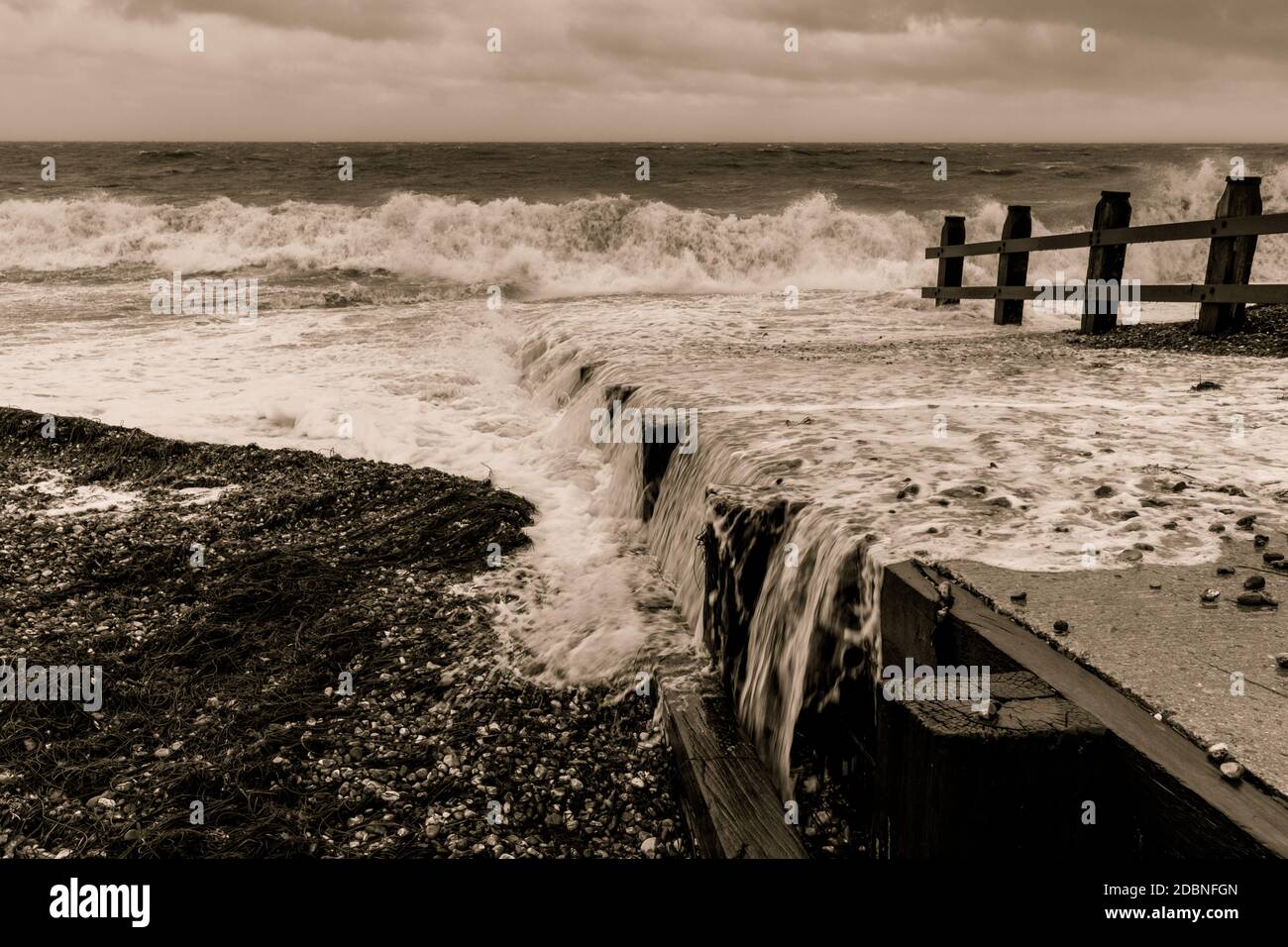 High tide in Bognor Regis, West Sussex, UK Stock Photo Alamy