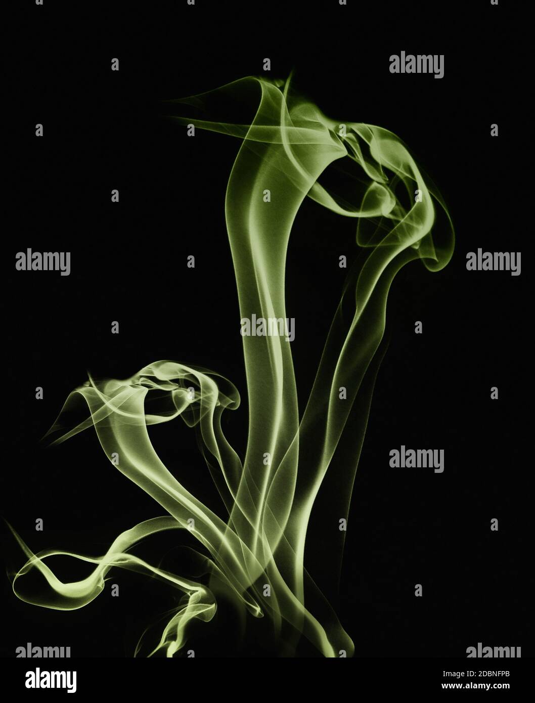 green abstract smoke on black Stock Photo - Alamy