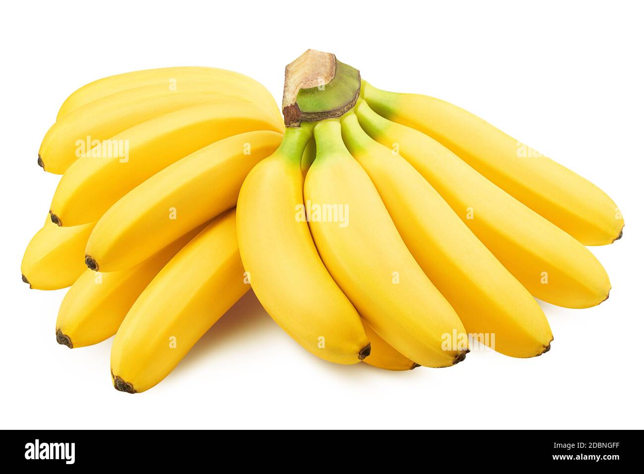 bunch of bananas isolated on white background, clipping path, full