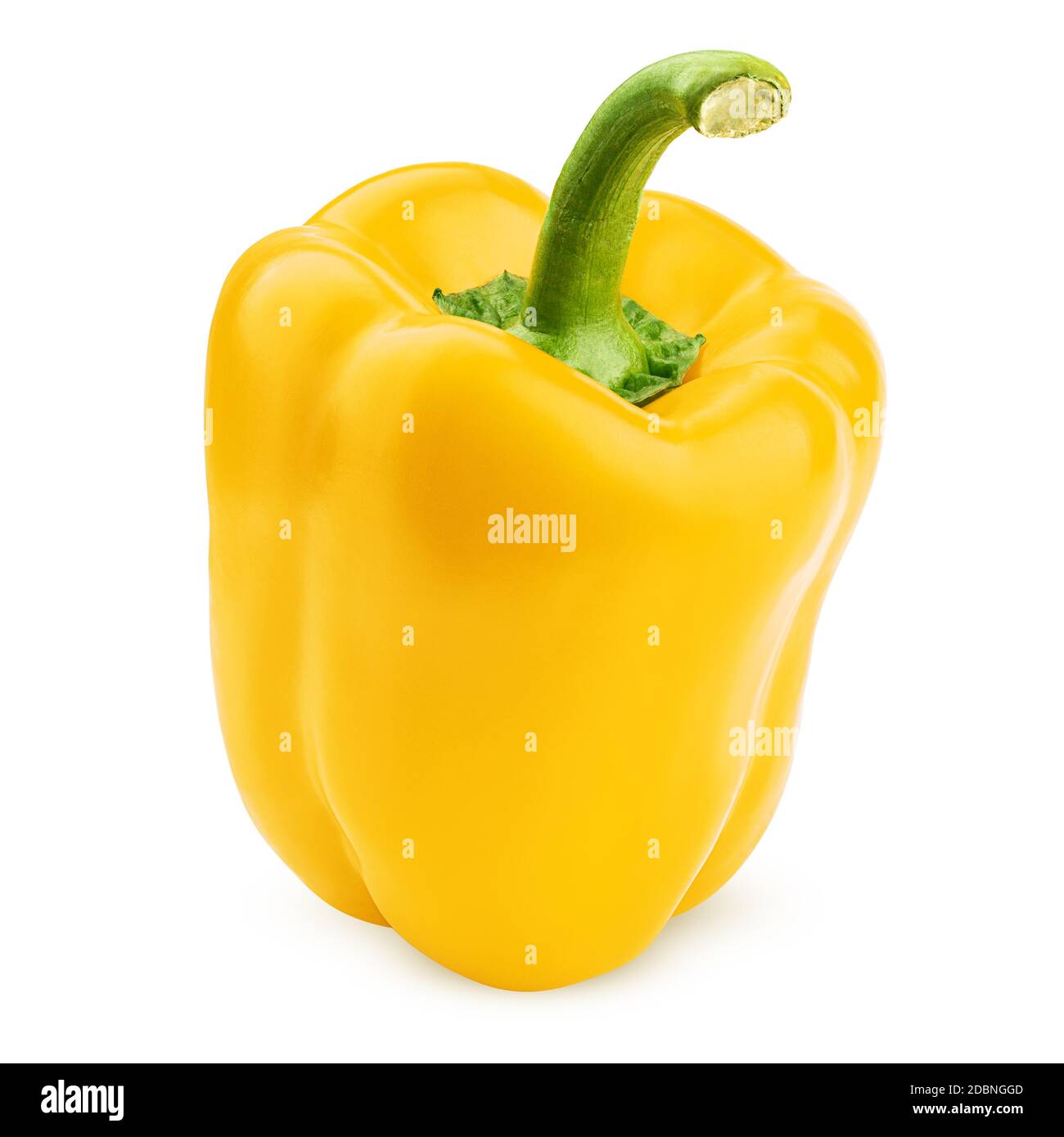 sweet yellow pepper, paprika, isolated on white background, clipping path, full depth of field