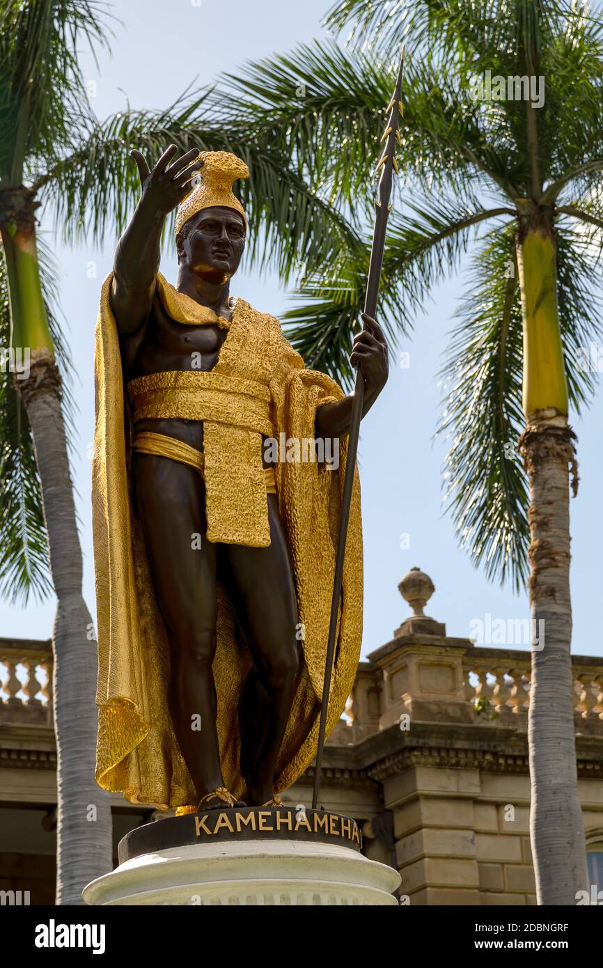 Kamehameha I Statue, Honolulu, Oahu, Hawaii Stock Photo Alamy