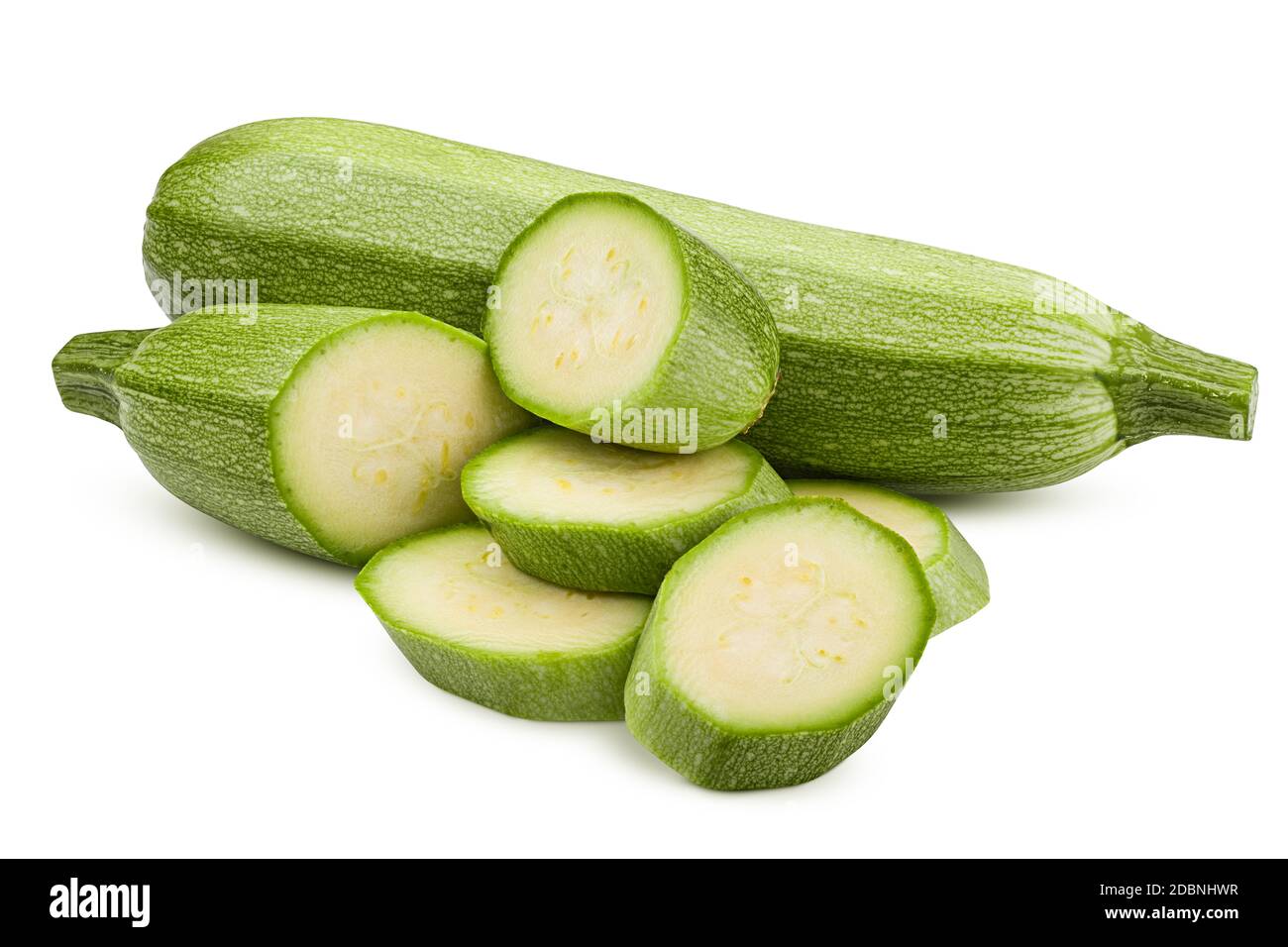 zucchini isolated on white background, clipping path, full depth of field Stock Photo
