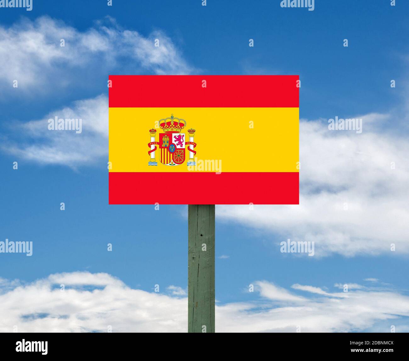 Spain. Sign Spain flag sign on sky Stock Photo - Alamy