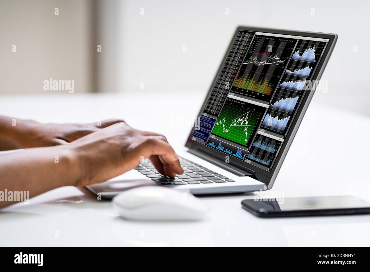 African American Broker Trading On Stock Market Online Stock Photo Alamy
