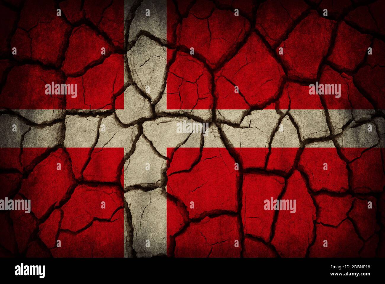 Denmark flag painted on cracked soil Stock Photo - Alamy