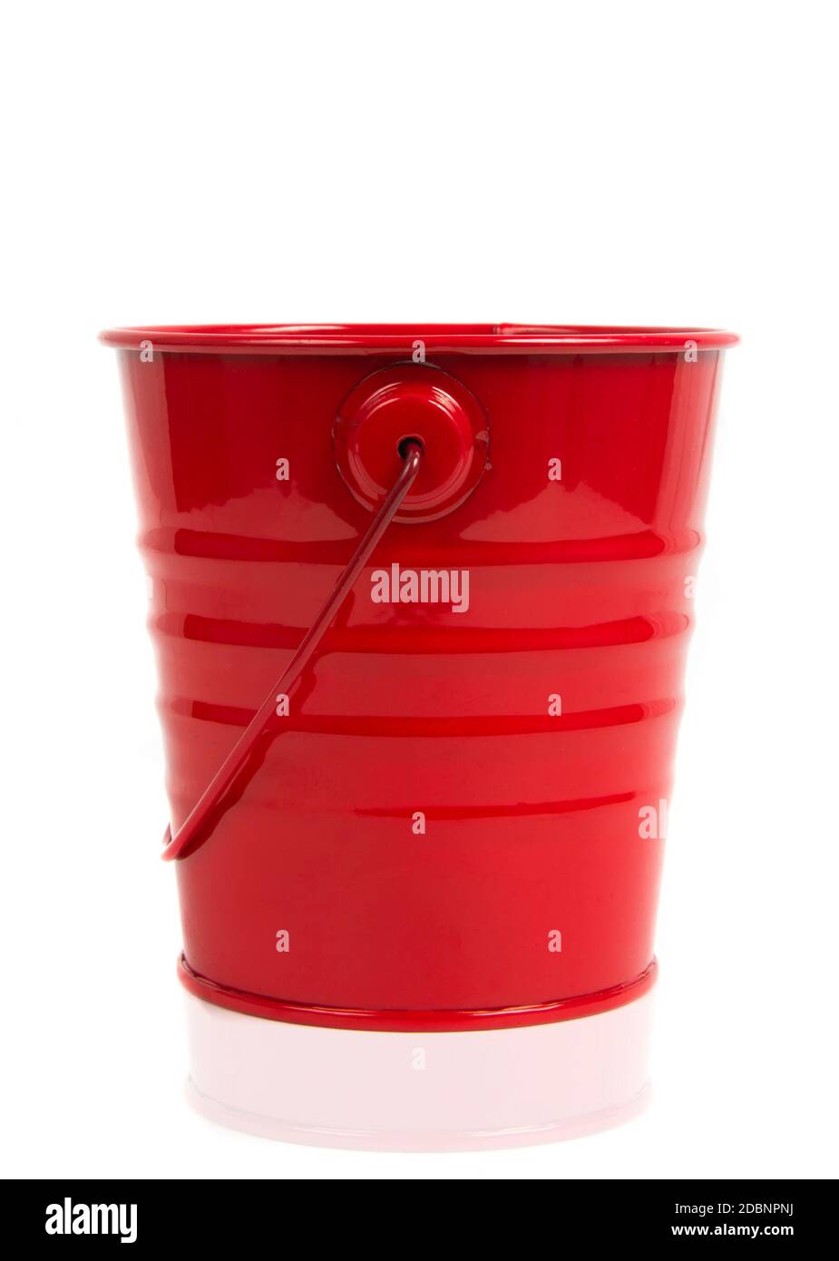 red metal bucket over white Stock Photo Alamy