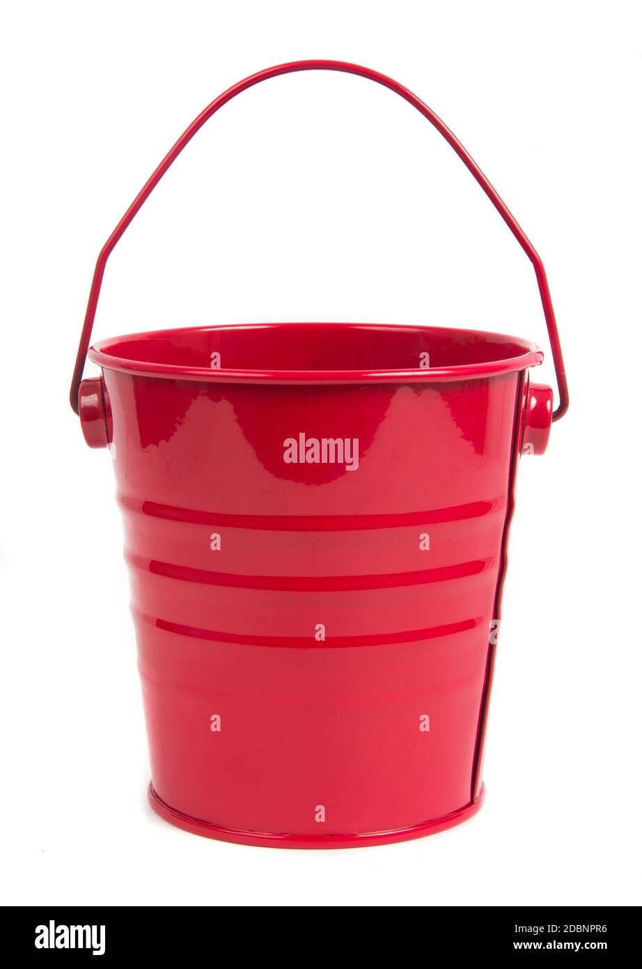 red metal bucket over white Stock Photo Alamy