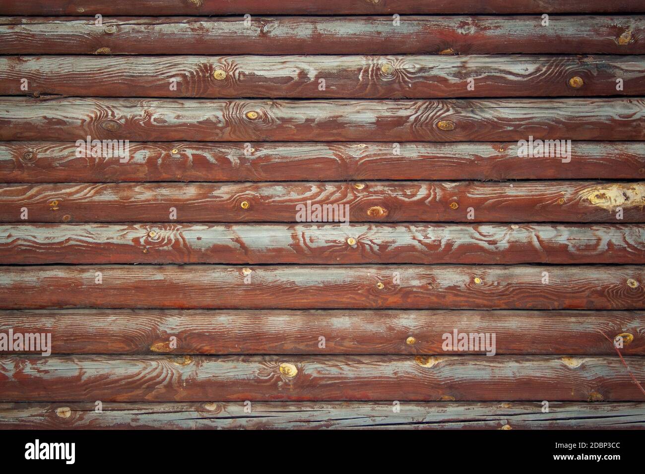 Brown logs texture. Vertical logs pattern background Stock Photo