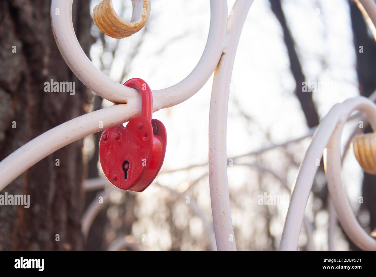 Red heart lock , valentine love symbol. Red Heart Lock hanging on white ...