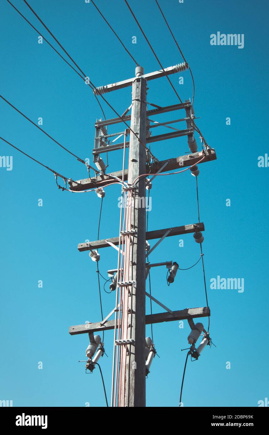 power lines closeup details outdoors Stock Photo - Alamy