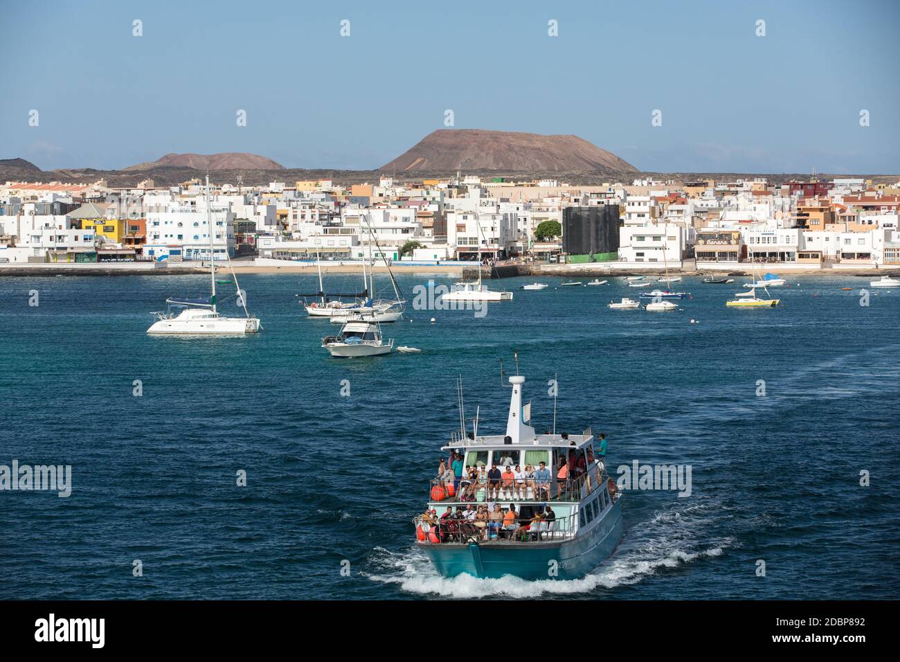 Marina in Corralejo, a town located on the northern tip of Fuerteventura.  on Canary Island Fuerteventura, Province Las Palmas, Spain Stock Photo -  Alamy