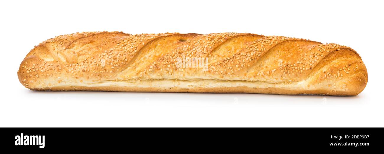 French baguette isolated on a white background Stock Photo - Alamy