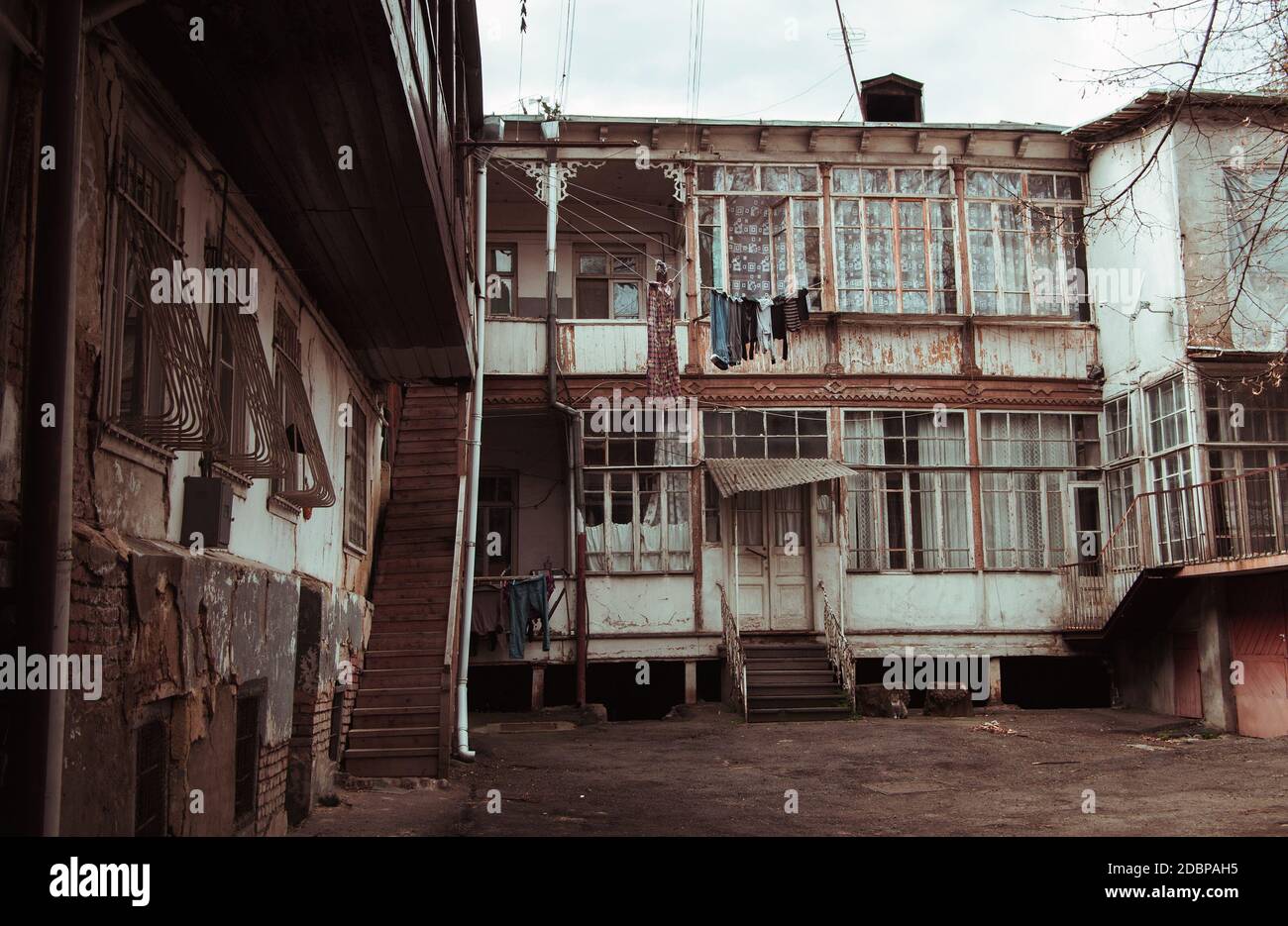 Old Tbilisi vintage housing.Georgia Stock Photo