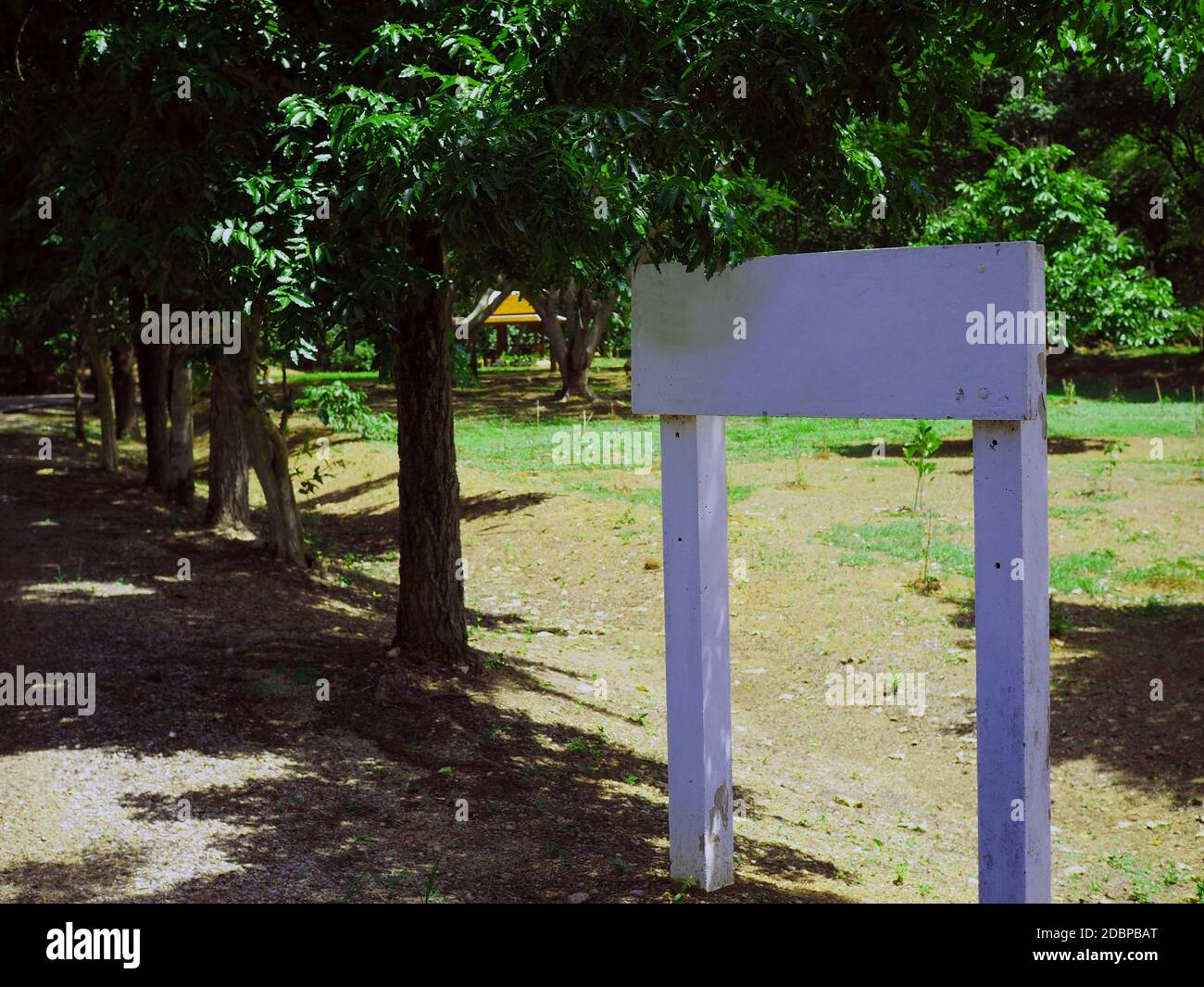 Blank billboard signs in the park Stock Photo - Alamy