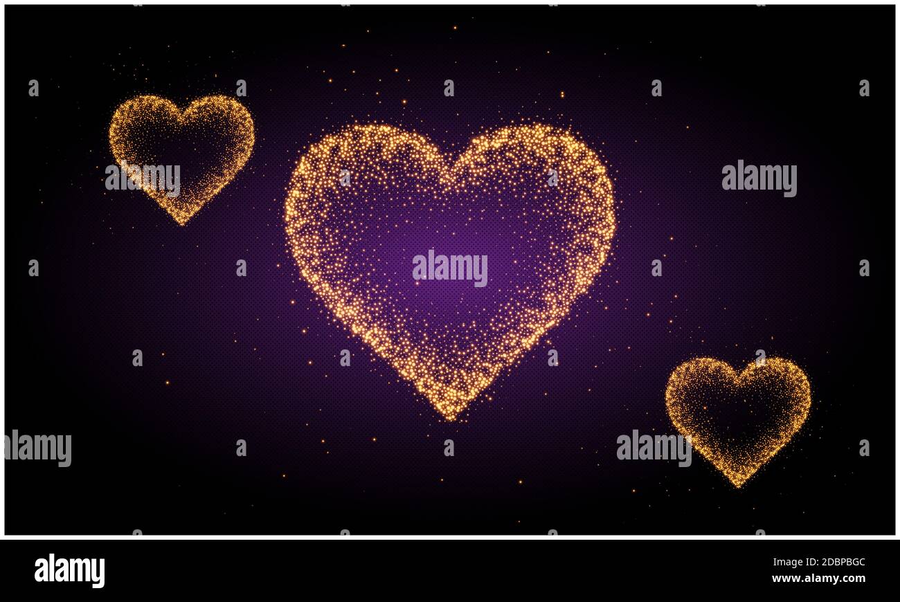 crystal gold heart on abstract background Stock Photo